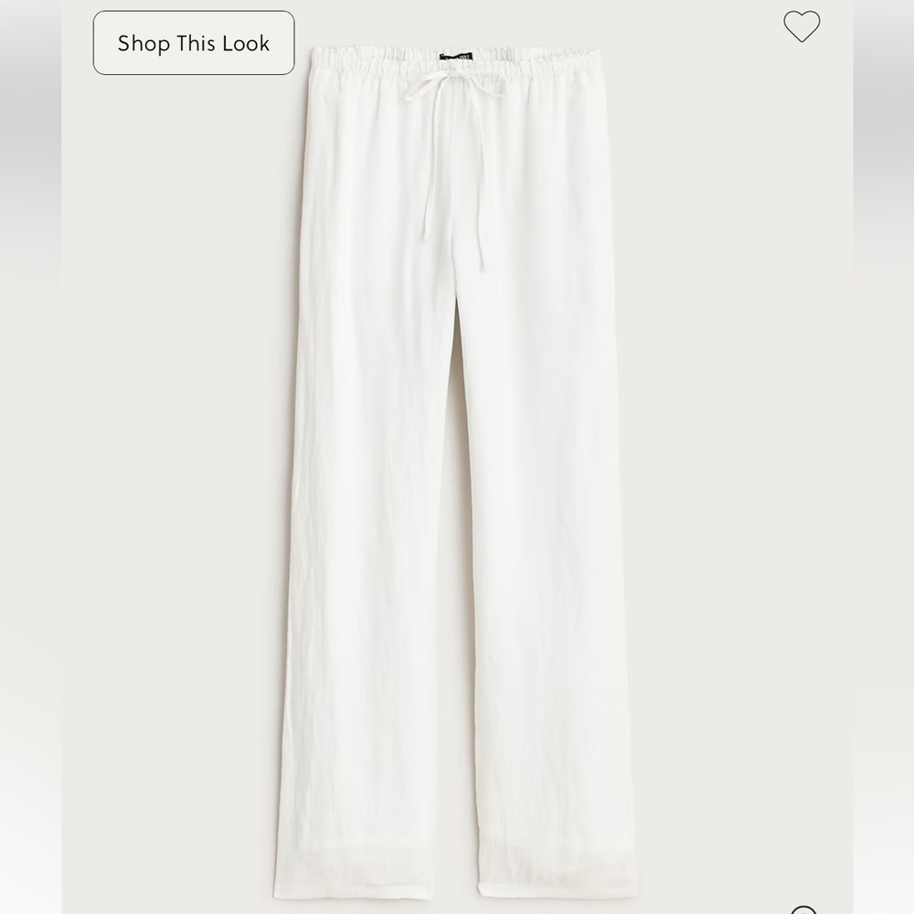 J.Crew Soleil pant in white linen (size tall large)